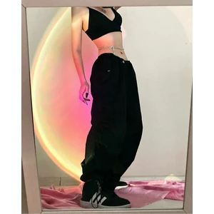 Siyah Tactical Baggy Bol Kalıp Lastikli Pantolon