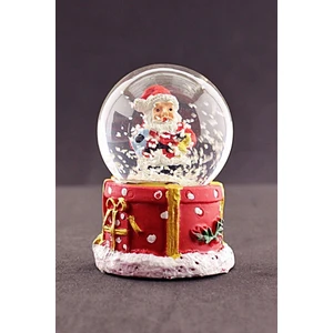 Noel Baba Temalı 6,5 cm Mini Boy Işıklı Yılbaşı Kar Küresi Hediyelik Eşya