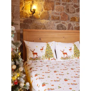 Sarah Anderson New Year Yeni Yıl Santa %100 Pamuk Tek Kişilik Lastikli Çarşaf Set