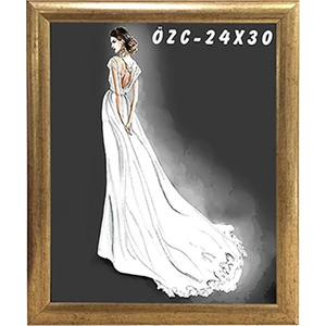 Özcanlar Çerçeve Hediyelik Çerçeve Ev Home Ofis Kişiye Özel Resim Çerçevesi Masaüstü 24X30 Altın