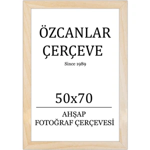 Özcanlar Çerçeve Tekli  Ahşap Çerçeve Ahşap Resim Çerçevesi  50X70 Doğal Ahşap Çerçeve Natürel Ham Ahşap