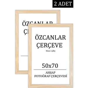 Özcanlar Çerçeve 2 'li  Takım Ahşap Çerçeve  Ahşap Resim Çerçevesi  50X70 Doğal Ahşap Çerçeve Ham Ahşap