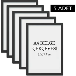 Özcanlar Çerçeve 5 Li Set A4(21X29.7) Diploma Çerçevesi Belge Çerçeveleri Sertifika Çerçevesi