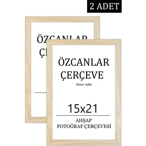 Özcanlar Çerçeve 2 'li  Takım Ahşap Çerçeve  Ahşap Resim Çerçevesi  15X21 Doğal Ahşap Çerçeve Ham Ahşap