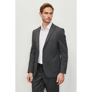 ALTINYILDIZ CLASSICS Erkek Antrasit Ekstra Slim Fit Dar Kesim Kırlangıç Yaka Diyagonal Desenli Takım Elbise