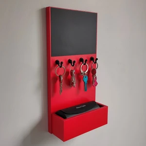 Eblo Home 20 cm Kırmızı Kara Tahta Antre Askılık Anahtarlık