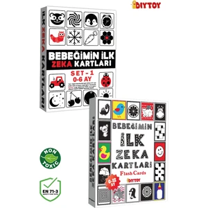 Diytoy Bebeğimin Ilk Zeka Kartları 0-12 Ay+ Erken Eğitim Zeka Kartları 0-6 Ay