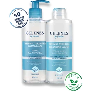Celenes Termal Yüz Temizleme Seti Ikisi Bir Arada Kuru ve Hassas Ciltler 250 ml + 250 ml