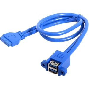 4993 USB 3.0 19 20 Pin Dişi To 2x Anakart Panel Tipi Kablo