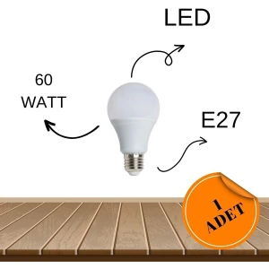 MHK Collection 9W (60W) Beyaz Işık LED Ampul E27 Normal Duy