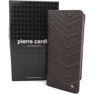 Pierre Cardin Örgü Desenli Logolu Deri Cüzdan Dik Model 11055