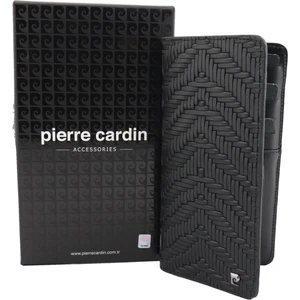 Pierre Cardin Örgü Desenli Logolu Deri Cüzdan Dik Model 11055