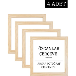 Özcanlar Çerçeve 4 Lü Aile Ahşap Çerçevesi Ahşap Resim Çerçevesi 20X20 30X30 40X40 15X21  30X40 Doğal Ahşap Çerçeve