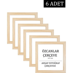 Özcanlar Çerçeve 6 Lı Aile Ahşap Çerçevesi Ahşap Resim Çerçevesi 20X20 30X30 40X40 15X21  30X40 Doğal Ahşap Çerçeve