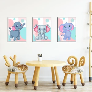 Özcanlar Çerçeve Bebek Odası Çocuk Odası Doğumgünü Parti Pano Tablo Mdf Baskı Dekorasyon Hayvanlar Diyarı Resim Çerçeveli Çocuk Odası 30X40