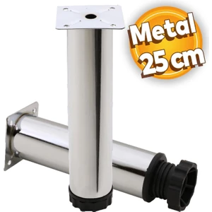 Akça Ayarlanabilir Mobilya Kanepe Koltuk Baza Yükseltme Yükseltici Ayağı Metal Ayakları 25 Cm Krom