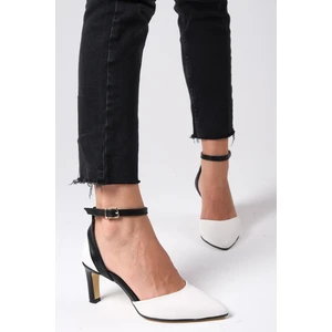 Mio Gusto Luna Beyaz Renk Bilek Bantlı Topuklu Kadın Ayakkabı