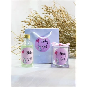 Tiem Concept Doğum ve Doğumgünü Baskılı Çantalı Kolonya ve Mum Seti