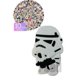 Star Wars - Storm Trooper Anime Anahtarlık 10 Adet Sticker Hediyeli - 8 cm