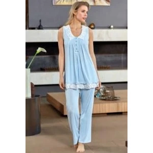 Bone Club 4507 Hamile Lohusa Yaka Dantelli Lohusa Pijama Takım