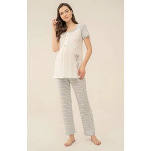 4115 Mavi  Hamile Lohusa Pijama  Takım