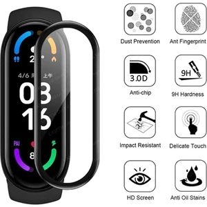 Xiaomi Mi Band 5 ve 6 Uyumlu A+ Yüksek Kalite 5d Tam Kaplayan Kırılmaz Nano Ekran Koruyucu