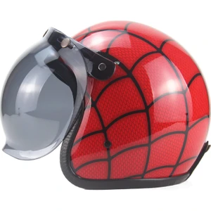 Retro Harley Kask Deri Kişilik Kask Elektrikli Yarım Kask Kask (Yurt Dışından)