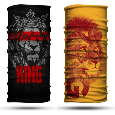 Dair Aksesuar Aslan King Desenli 2'li Bandana Boyunluk Outdoor