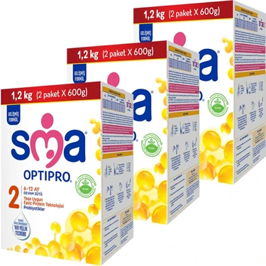 Sma Optipro 2 6-12 Ay Sütlü Toz Devam Sütü 3600 gr (3 x 1200 gr) Bebek