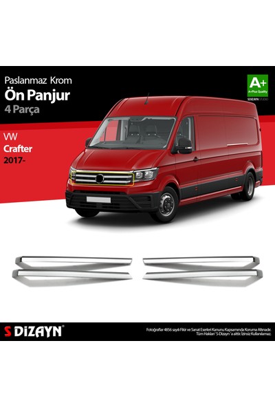 Aracım Oto Aksesuar S-Dizayn Vw Crafter Krom Ön Panjur 4 Prç 2017 Üzeri
