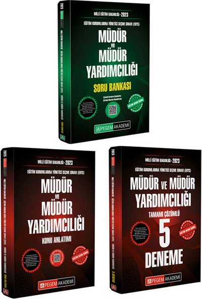 Pegem Akademi Yayıncılık 2023 Meb Ekys Müdür ve Müdür Yardımcılığı Konu Soru Deneme Seti Pegem Akademi