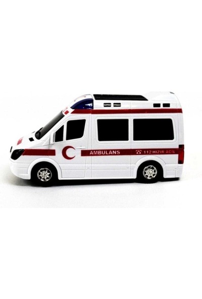 Ararat Oyuncak Ambulans Büyük Boy 112 Acil Sirenli Işıklı Yerde Otomatik Giden Sesli