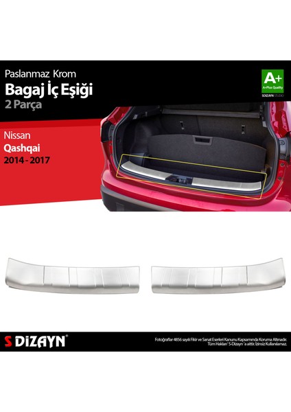 S-Dizayn Nissan Qashqai 2 Krom Bagaj Iç Eşiği 2014-2017