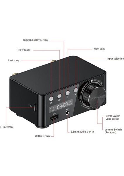 Mini 100W Bluetooth 5.0 Güç Sınıfı.0 Kanal Tf USB(Yurt Dışından) indirimleri