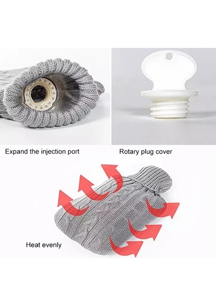 Sıcak Su Şişesi Su Dolu Sıcak Su Yumuşak Örgü Şişe Kadife Çanta (Yurt Dışından) modelleri