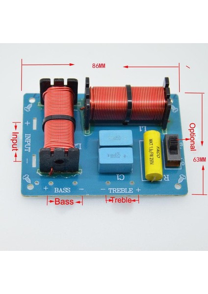 80W High-Low 2 Yollu Hıfı Ses Hoparlör Frekans Bölen Crossover Filtreler Kurulu(Yurt Dışından)