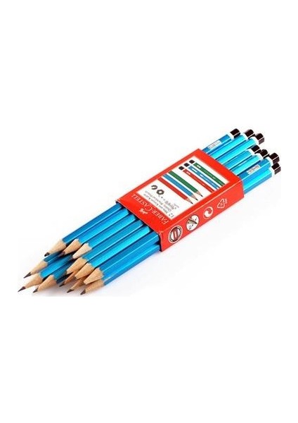 Faber Castell Köşeli Mercanlı Kurşun Kalem 12 Adet