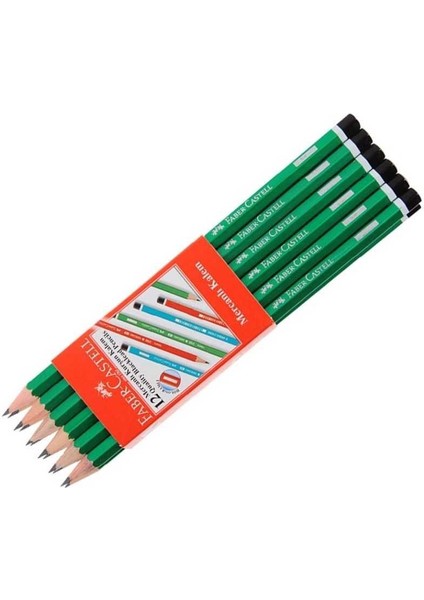 Faber Castell Köşeli Mercanlı Kurşun Kalem 12 Adet modelleri