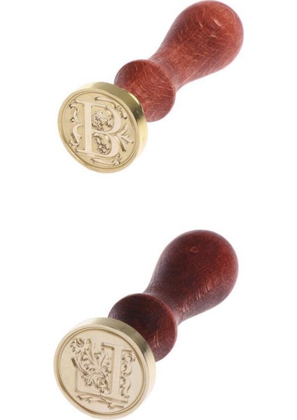 2 Pcs Dıy Pirinç Kafa Harf Sızdırmazlık Balmumu Damgası Ahşap Kolu (Yurt Dışından)