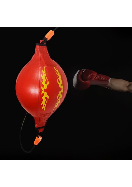 Dayanıklı Hız Topu Çift Uç Delme Çanta Egemenlik Dişli Boks Topu Kırmızı (Yurt Dışından)