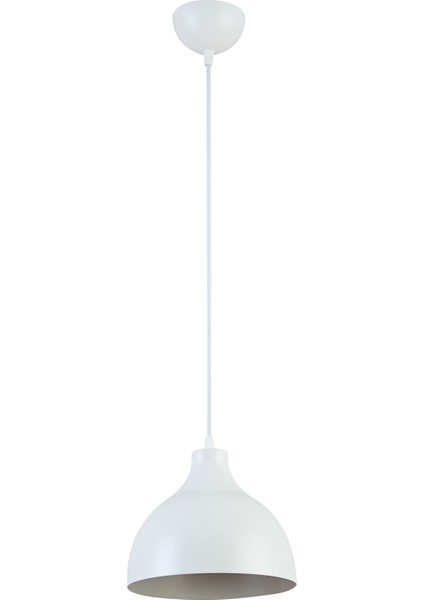 Vega Modern Tasarım Cafe Mutfak Salon Beyaz Renk Tekli Avize (20CM Çap)