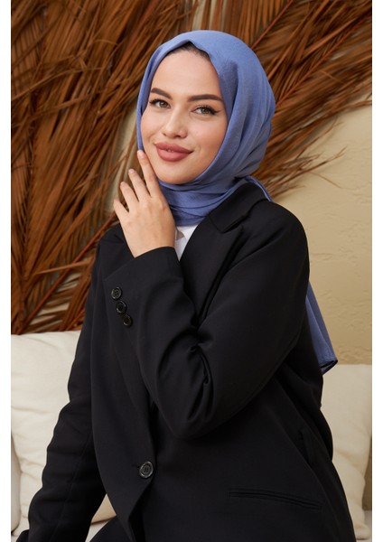 Janjan Çift Taraflı Şal Indigo Mavi