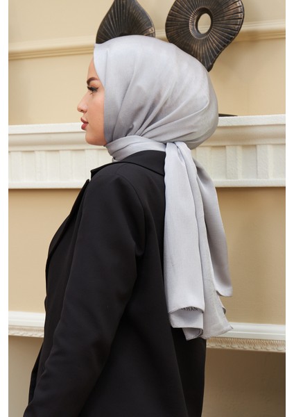 Janjan Çift Taraflı Şal Gümüş Gri fırsatları