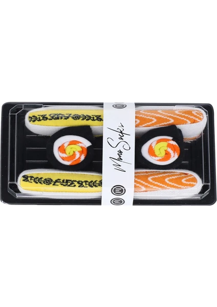 Mono Socks Lachs Makı Sushi Set B - 3'lü Erkek Çorap