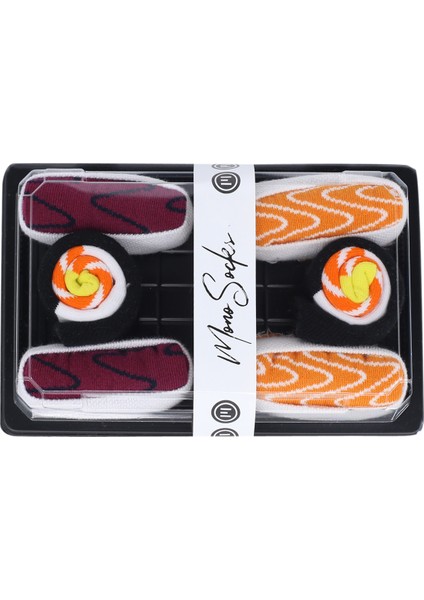 Mono Socks Lachs Makı Sushi Set C - 3'lü Erkek Çorap