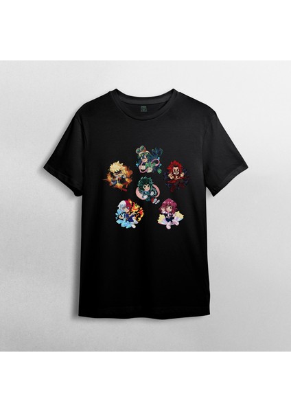 My Hero Academia Pamuklu Bisiklet Yaka T-Shirt Model 6