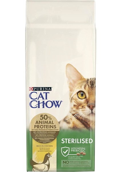 Cat Chow Sterilised Kuru Kedi Maması, Tavuklu, Kısırlaştırılmış, Yetişkin, 15 kg fiyatları