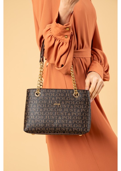 Kahverengi Orta Boy 4 Bölmeli Iki Askılı Kadın El & Omuz Çantası 24X20CM MDS20102