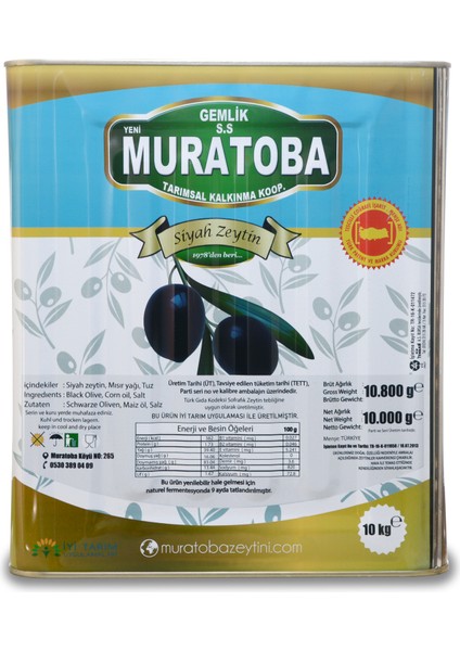 Kooperatifi Az Tuzlu Orta Boy Siyah Zeytin 10 kg 311-350 Kalibre