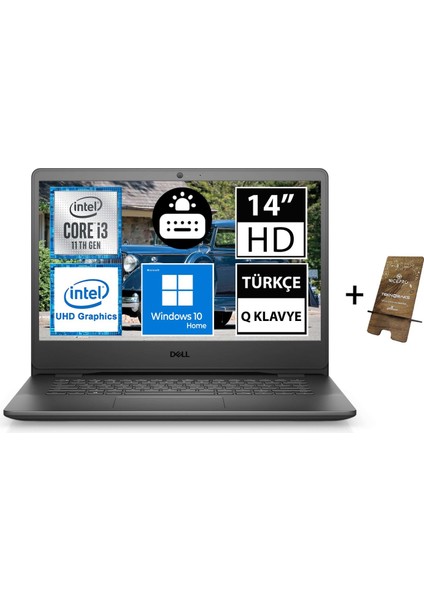 Vostro 3400 N4001VN3400U11 Intel Core i3-1115G4 8 GB 512 SSD Windows 11 Home 14" Hd. Taşınabilir Bilgisayar